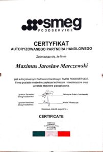 maximus certyfikat smeg autoryzowany partner handlowy scaled